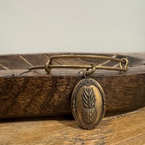 Alex and Ani Pineapple Charm Bangle – Rafaelian Gold Finish